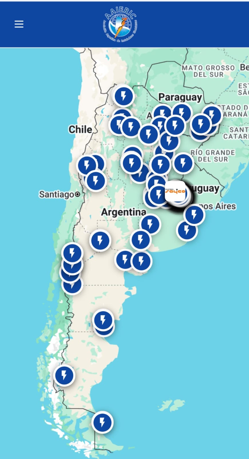 Mapa Interactivo de Electricistas